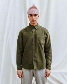  Moleskin Button Down - Forest Green